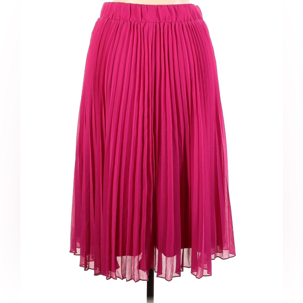 Lane Bryant Pink Pleated Midi Skirt